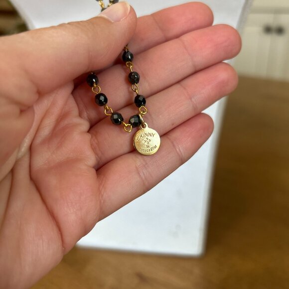 Gray & Gold Swarovski Beaded Lariat Necklace MSRP $68 Skinny by Jessica Elliot - Picture 5 of 6